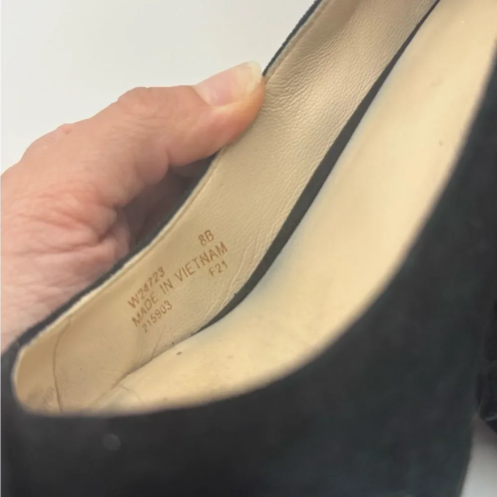 Cole Haan Signature Women’s Size 8 Ina Bow Pumps Black‎ Suede Pointed Toe